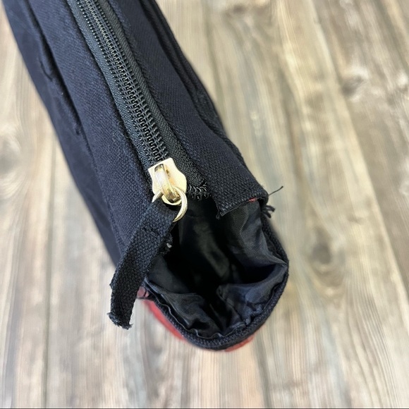 Victorias Secret Red Black Sequin Tote Zipper Bag - Picture 7 of 8